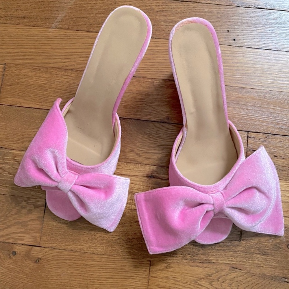 Barbie Pink Velvet Wedges